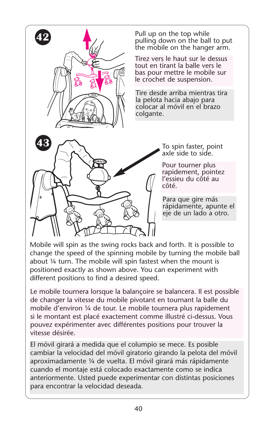 Graco Lovin' Hug 1751537 User Manual | Page 40 / 48