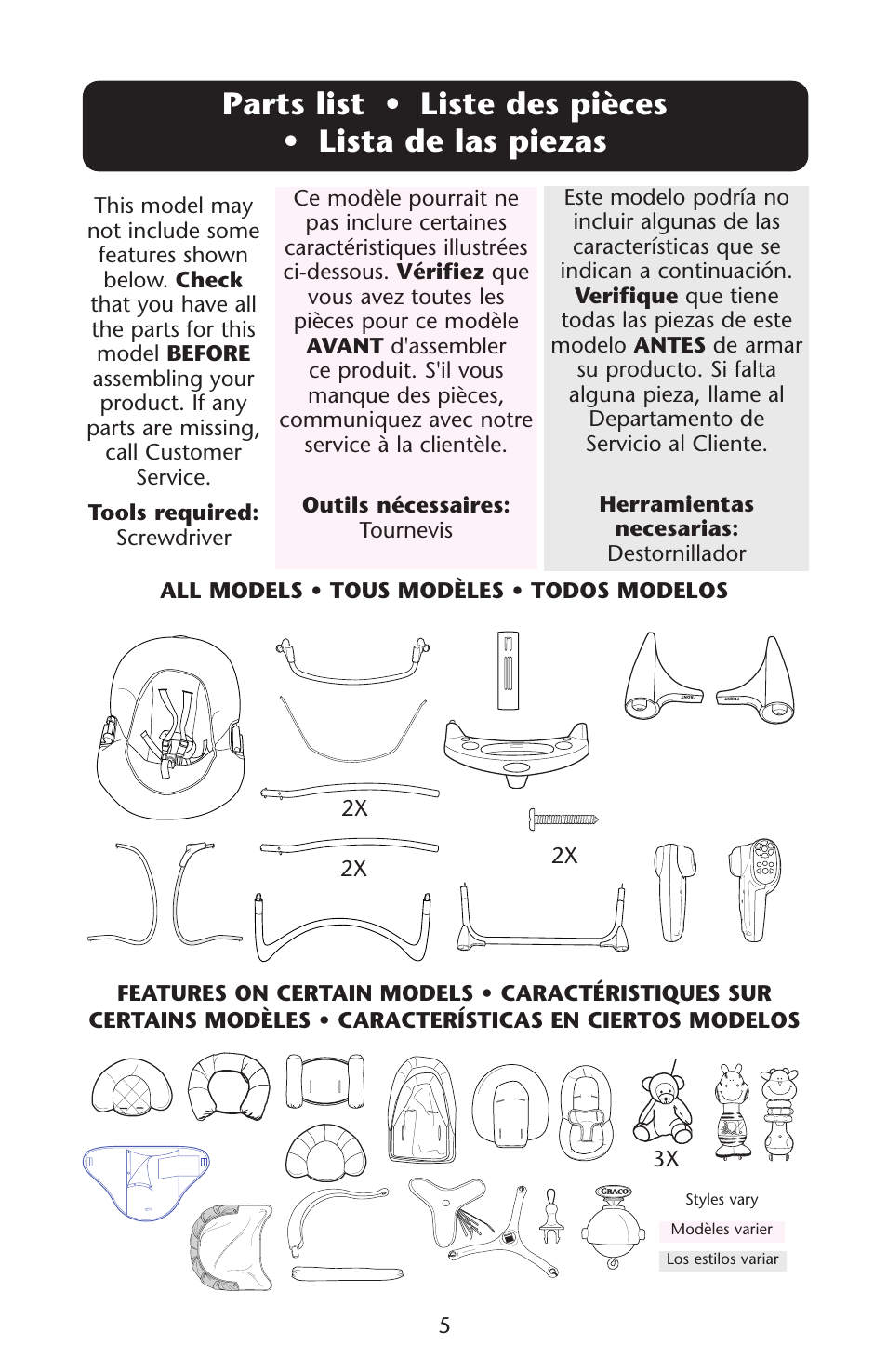 Graco Lovin' Hug 1751537 User Manual | Page 5 / 48