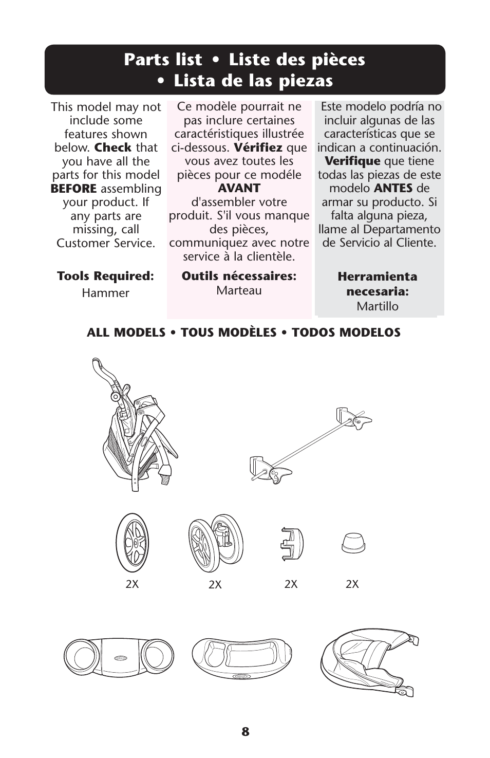 0arts s | Graco 1760752 User Manual | Page 8 / 36