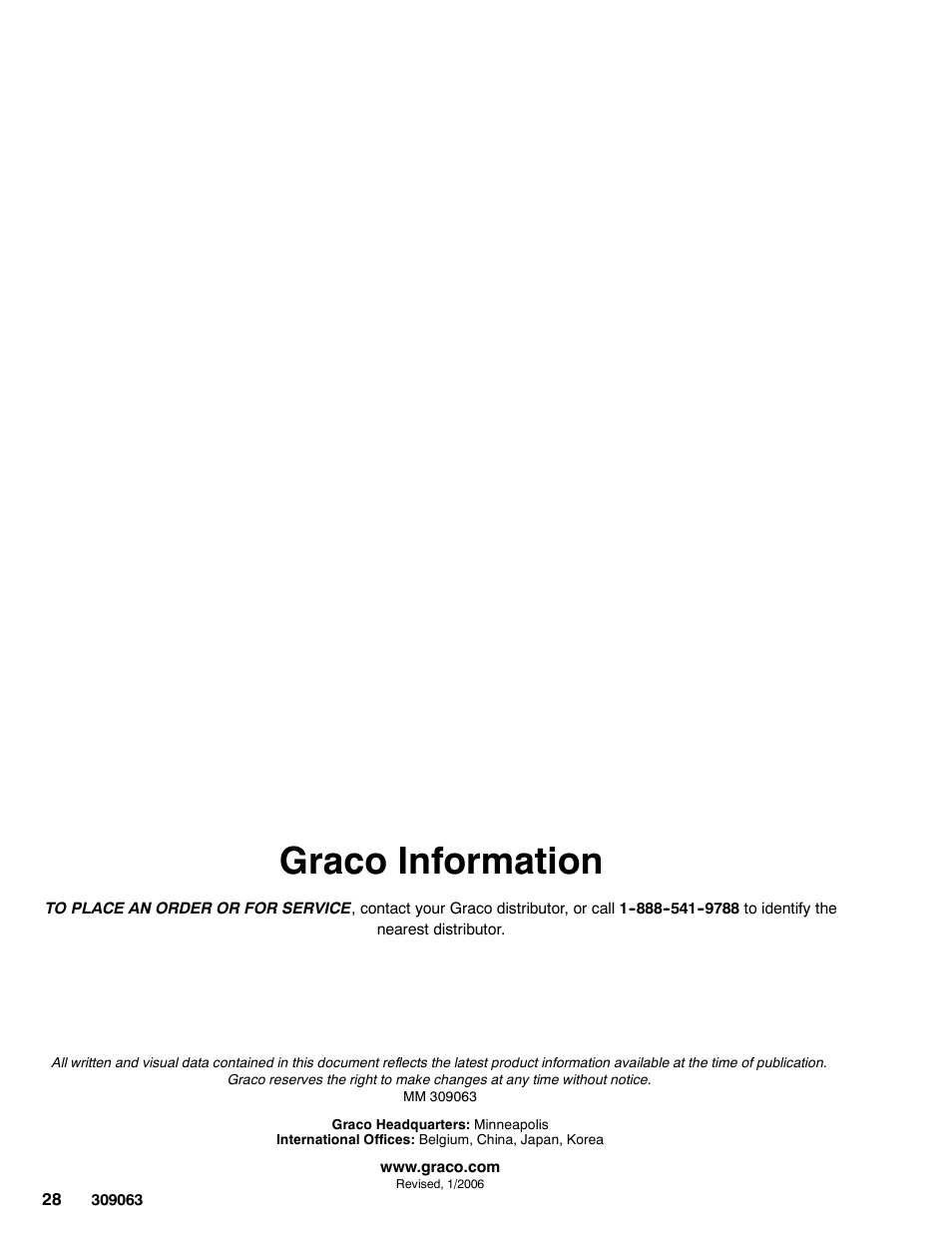 Graco information | Graco 190ES 309063F User Manual | Page 28 / 28