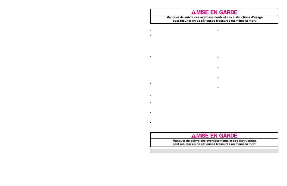 Mise en garde, Soins et entretien | Graco 9651 User Manual | Page 3 / 21