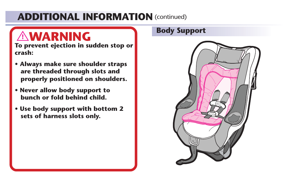 Warning, Additional information | Graco 65 User Manual | Page 48 / 104