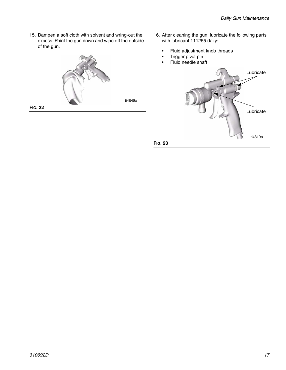 Graco DELTA SPRAY XT GUN 310692D User Manual | Page 17 / 34