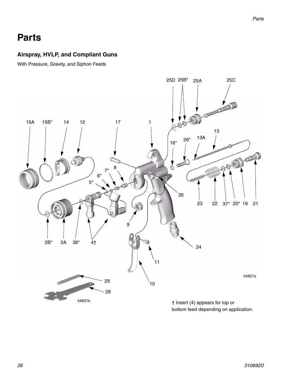 Parts | Graco DELTA SPRAY XT GUN 310692D User Manual | Page 26 / 34