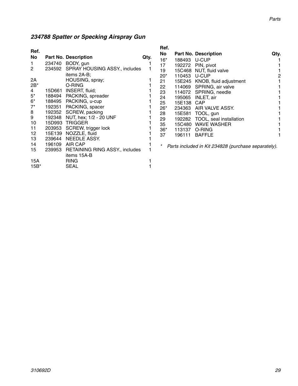 Graco DELTA SPRAY XT GUN 310692D User Manual | Page 29 / 34