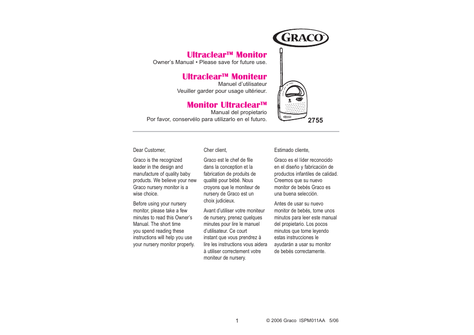 Graco UltraClear 2755 User Manual | 24 pages