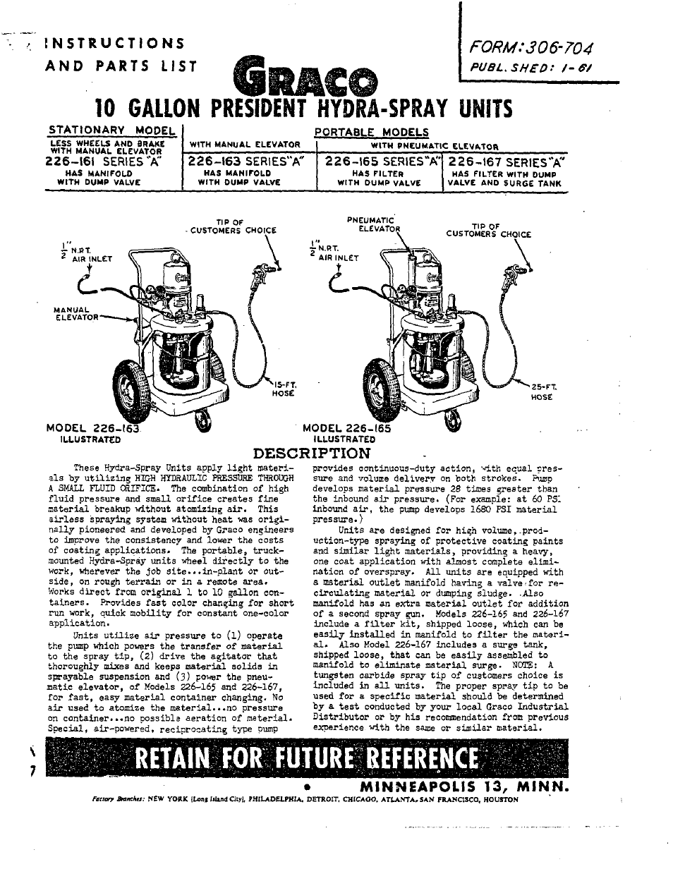 Graco 226-167 SERIES"A" User Manual | 9 pages