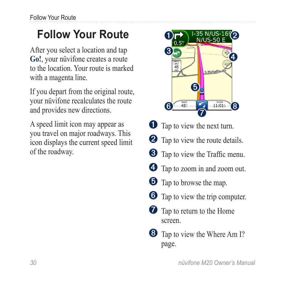 Follow your route | Graco NuviFone m20 User Manual | Page 38 / 114