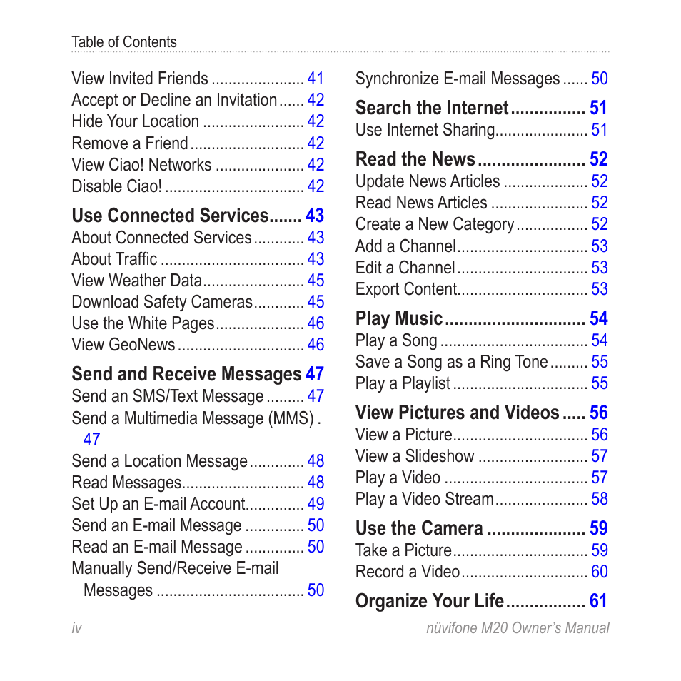 Graco NuviFone m20 User Manual | Page 6 / 114