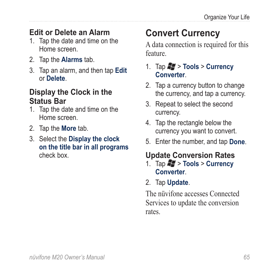Convert currency | Graco NuviFone m20 User Manual | Page 73 / 114