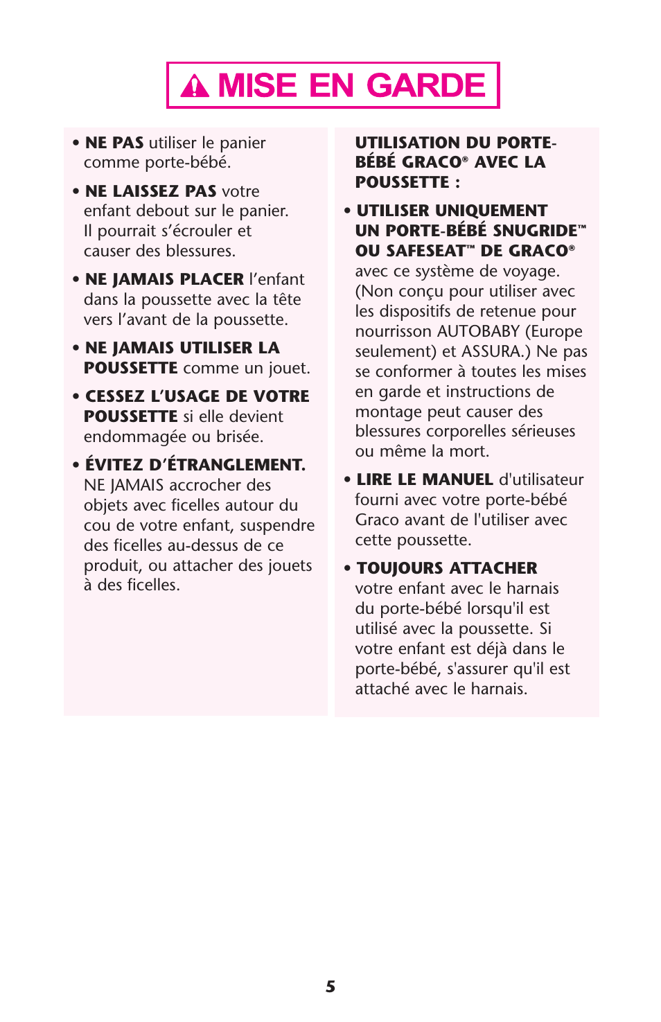Graco 7255JJB3 User Manual | Page 5 / 112