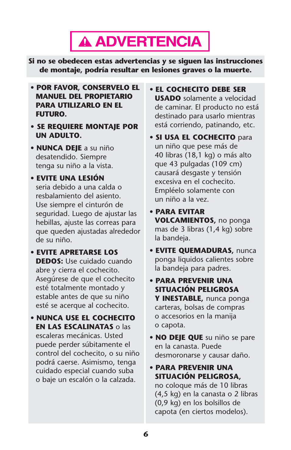 Graco 7255JJB3 User Manual | Page 6 / 112
