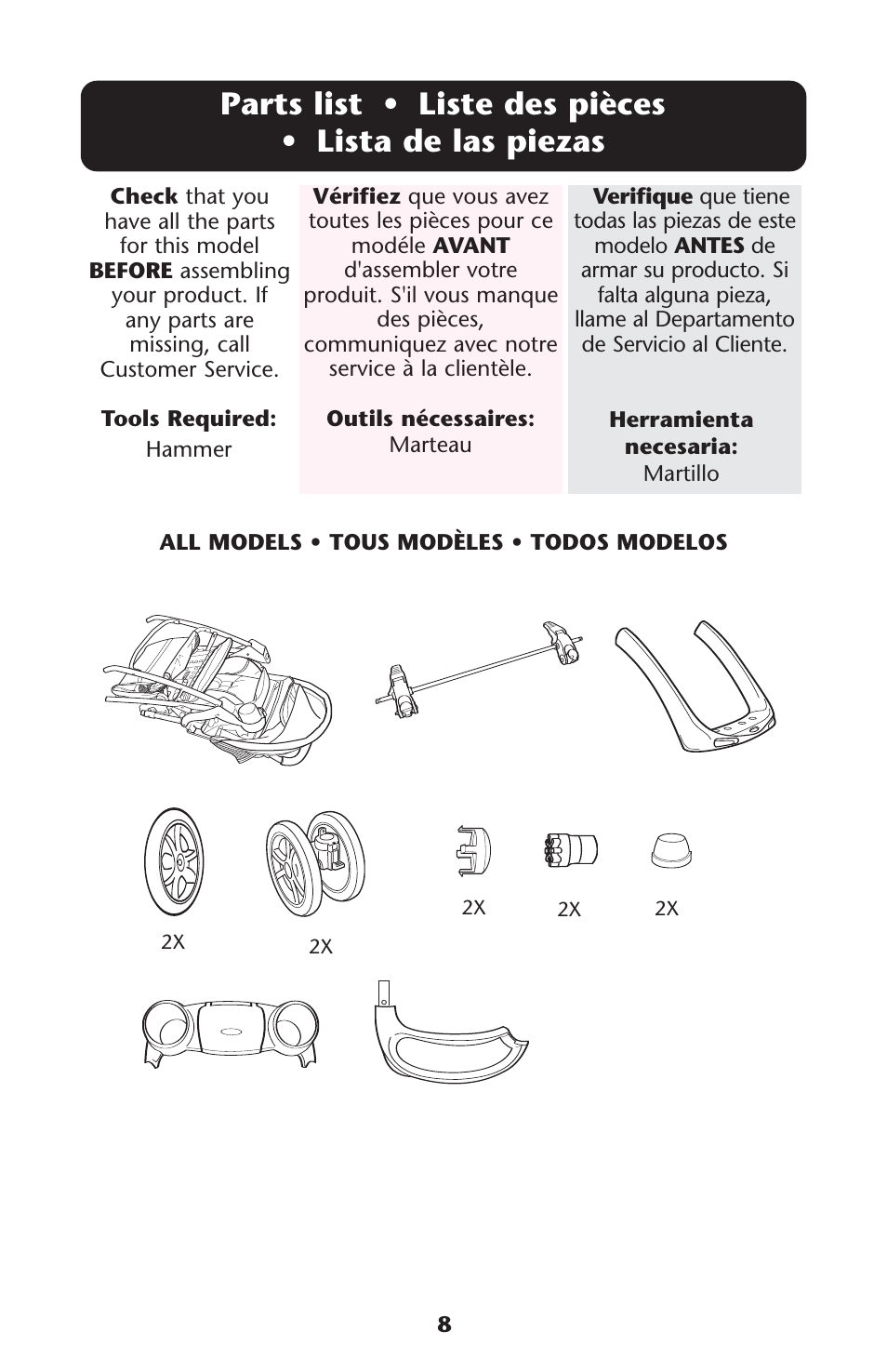 Graco 7255JJB3 User Manual | Page 8 / 112