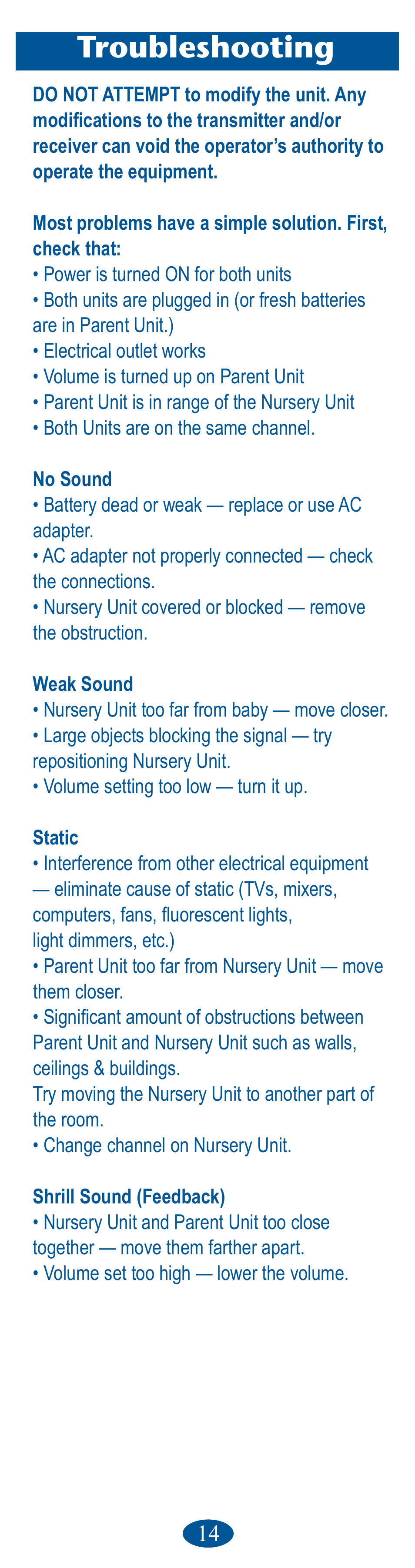 Troubleshooting | Graco Ultra Clear PD106594B User Manual | Page 14 / 32