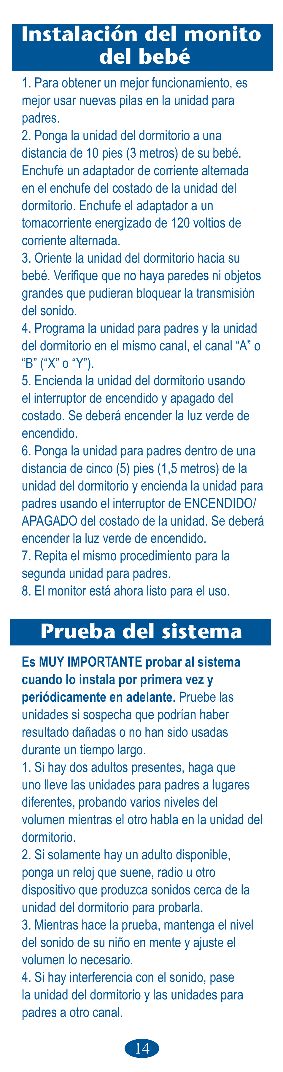 Prueba del sistema, Instalación del monito del bebé | Graco Ultra Clear PD106594B User Manual | Page 30 / 32