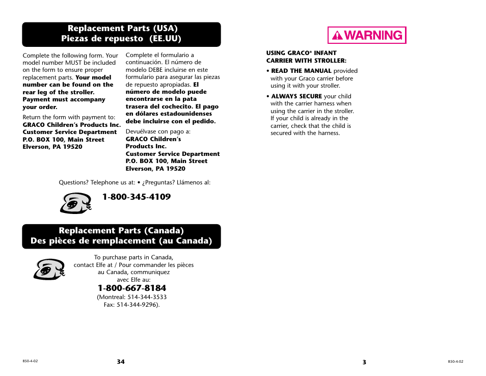 Graco 6110 User Manual | Page 34 / 36