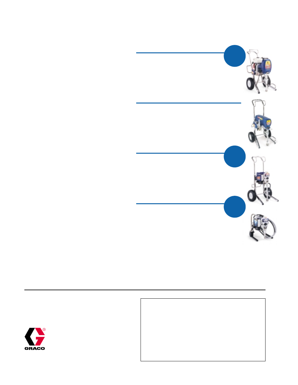 Gas-powered airless sprayers, Ultra, Max electronic airless sprayers | Electric airless sprayers, Pro electronic airless sprayers | Graco 190ES User Manual | Page 4 / 4