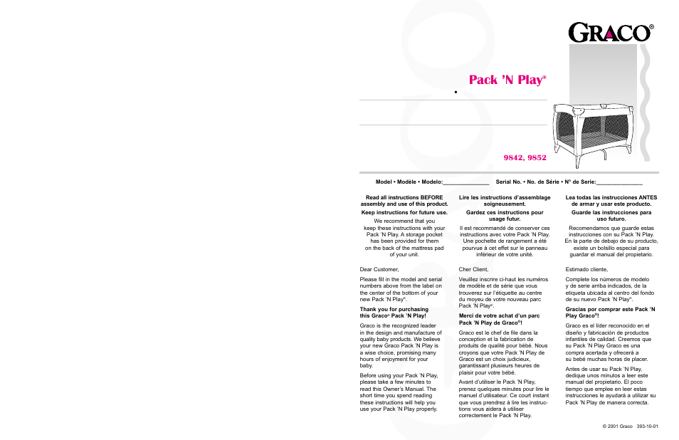 Graco 9852 User Manual | 21 pages