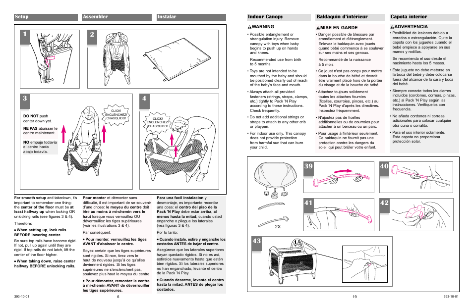 Setup assembler instalar | Graco 9852 User Manual | Page 19 / 21