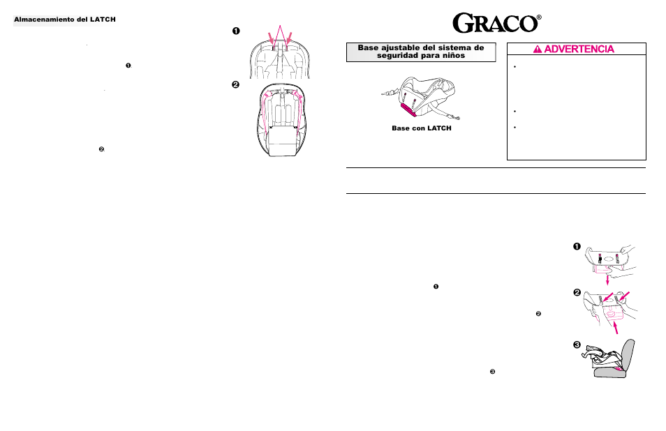 Base ajustable del sistema de seguridad para niños | Graco 447-4-02 User Manual | Page 3 / 4