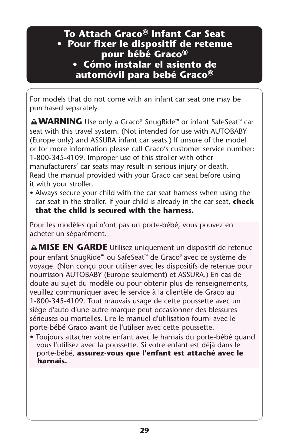 Mise en garde, Warning | Graco ISPA173AB User Manual | Page 29 / 44