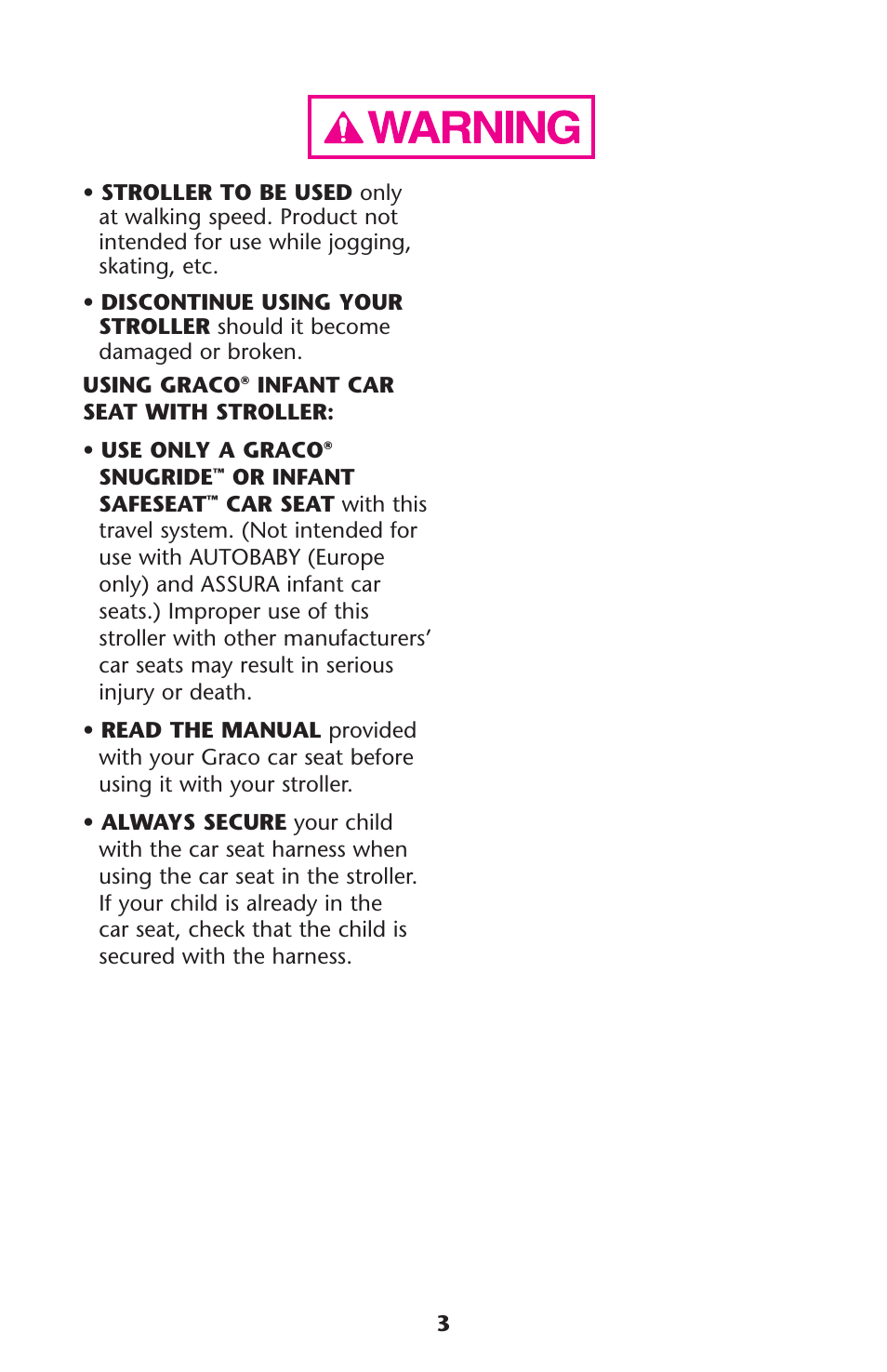 Graco ISPA173AB User Manual | Page 3 / 44