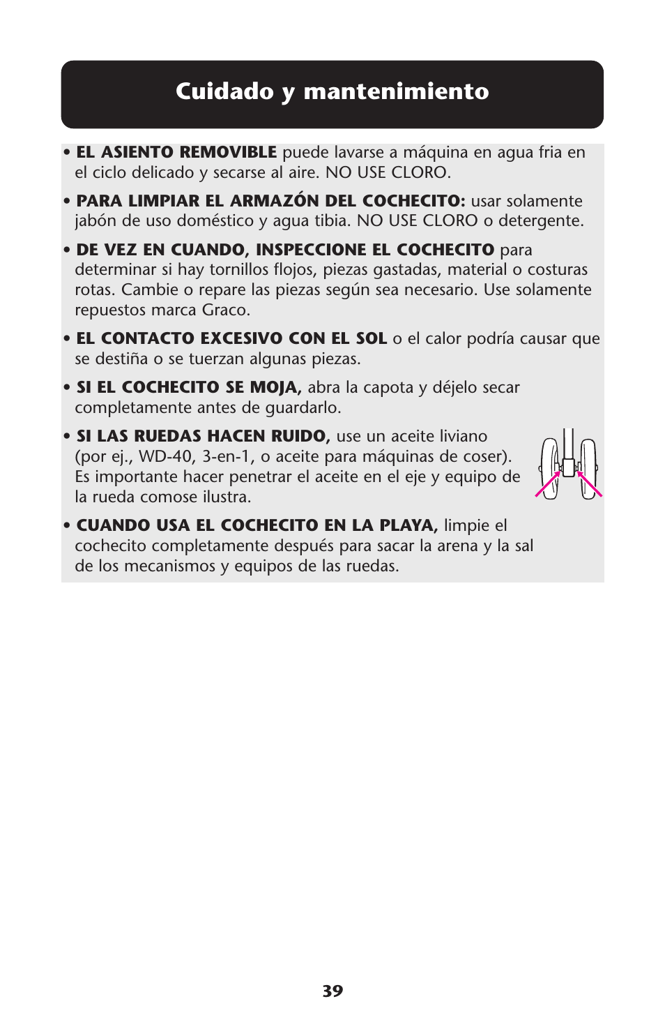 Cuidado y mantenimiento | Graco ISPA173AB User Manual | Page 39 / 44