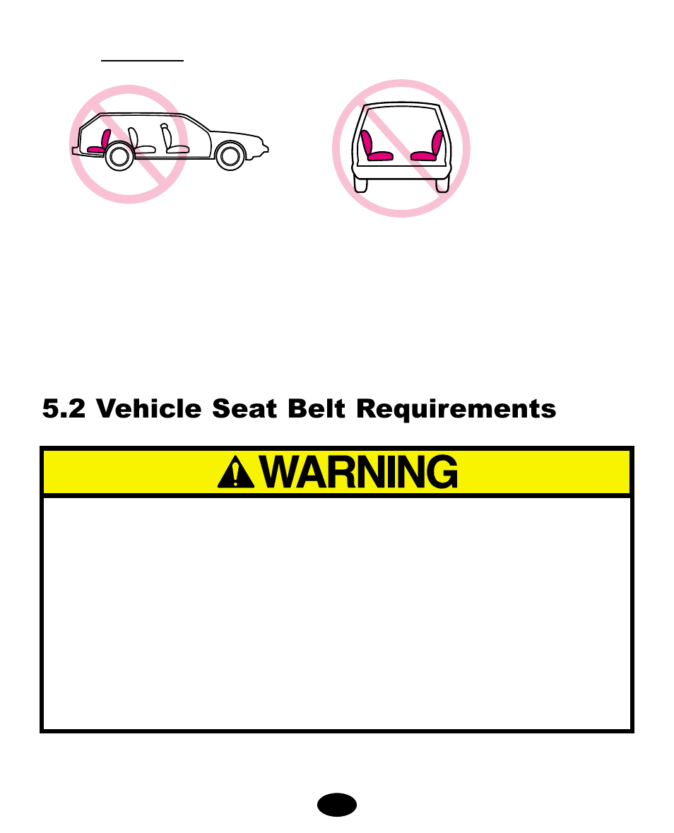 2 vehicle seat belt requirements | Graco 6110 User Manual | Page 58 / 128