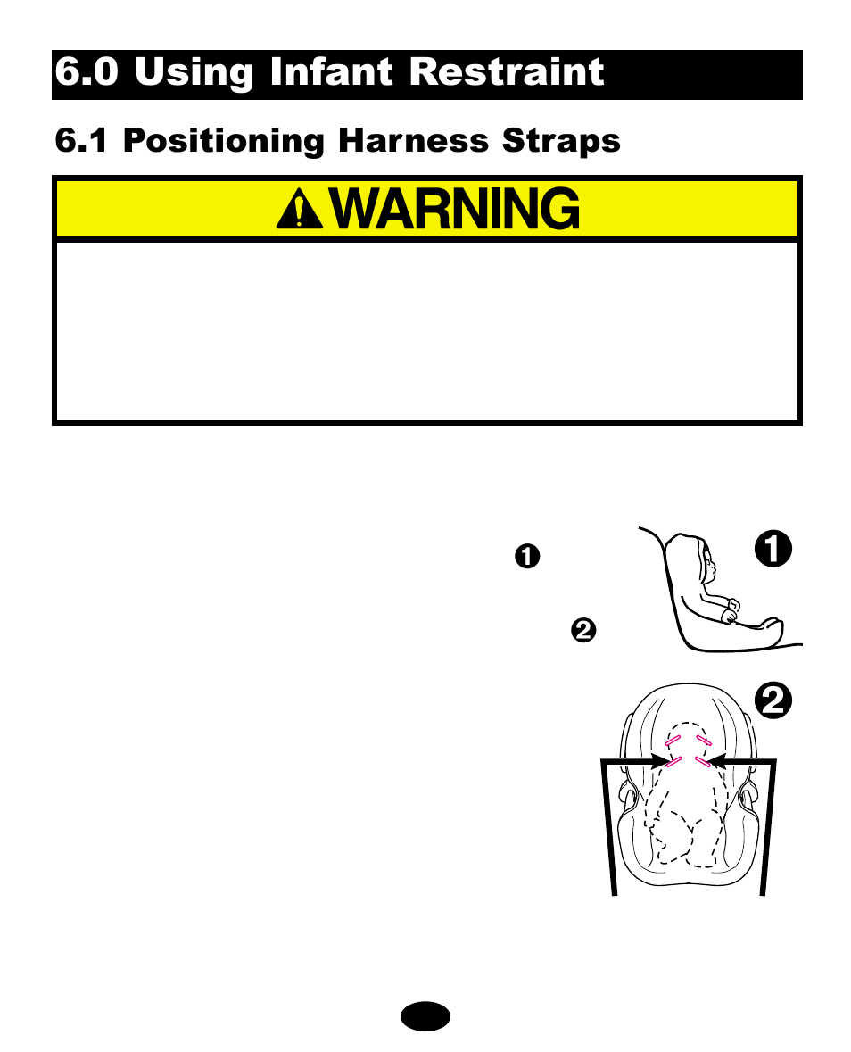 0 using infant restraint | Graco 6110 User Manual | Page 63 / 128