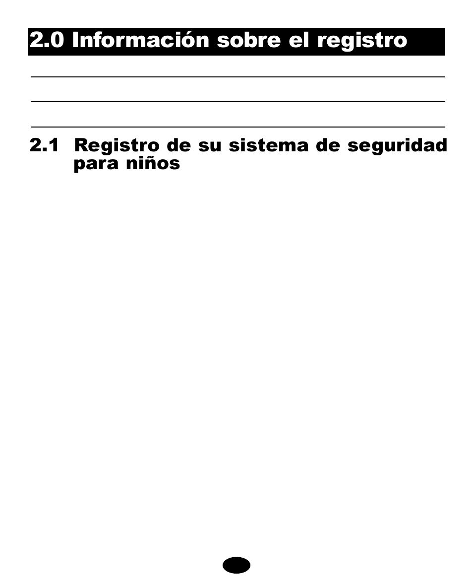 0 información sobre el registro, 1 registro de su sistema de seguridad para niños | Graco 6110 User Manual | Page 88 / 128