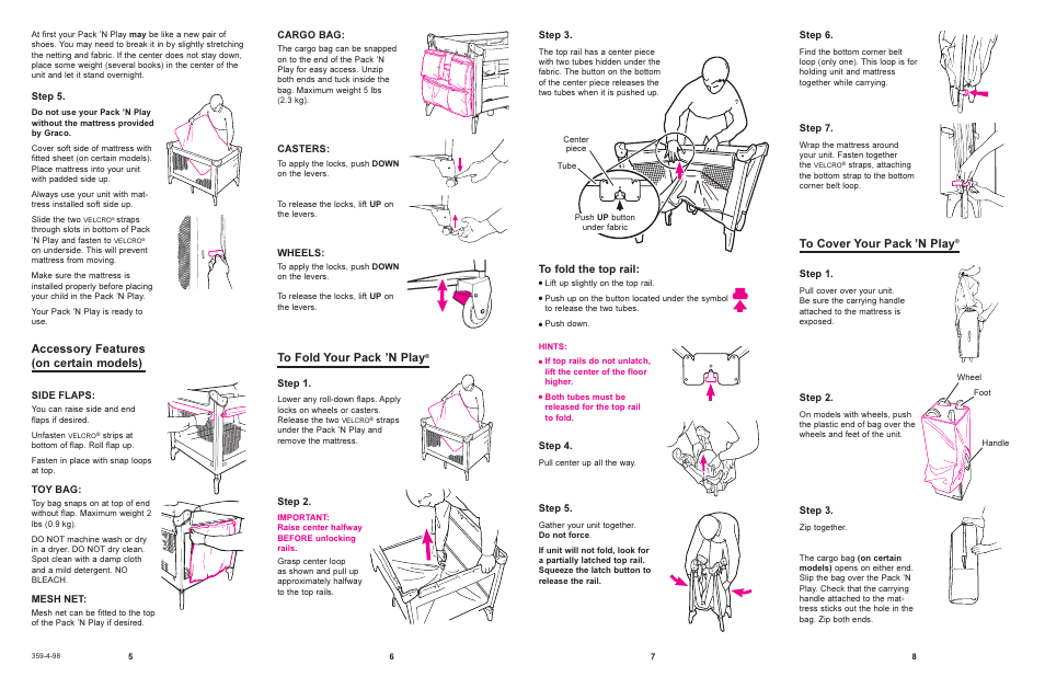 Accessory features (on certain models) | Graco 9048 User Manual | Page 4 / 5