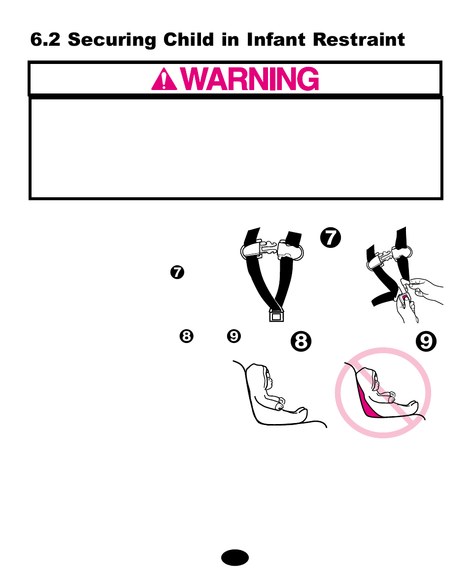 2 securing child in infant restraint | Graco ISPA010AD User Manual | Page 63 / 121