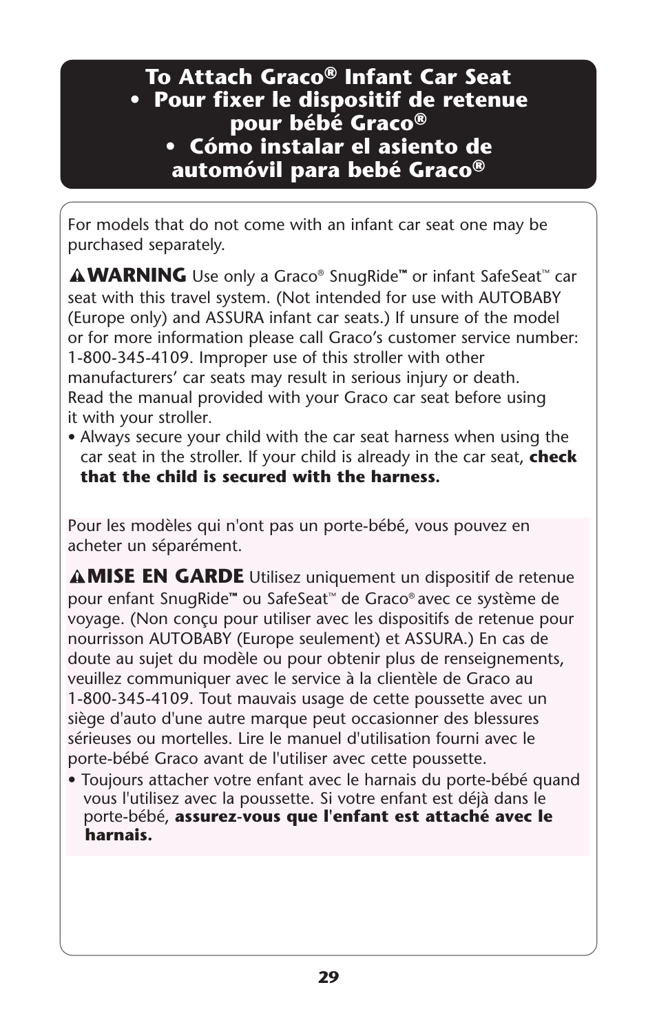 Mise en garde, Warning | Graco ISPA118AC User Manual | Page 29 / 110