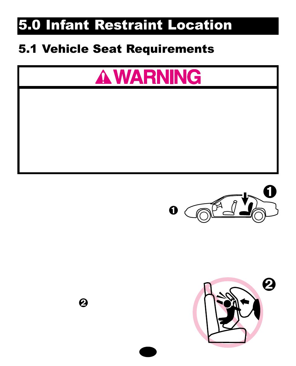 0 infant restraint location, 1 vehicle seat requirements | Graco ISPA118AC User Manual | Page 54 / 110