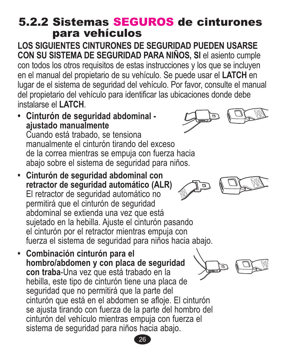 2 sistemas seguros de cinturones para vehículos | Graco 1757083 User Manual | Page 114 / 136