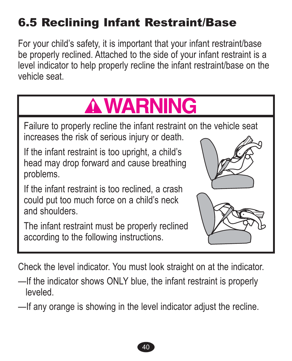 5 reclining infant restraint/base | Graco 1757083 User Manual | Page 80 / 136