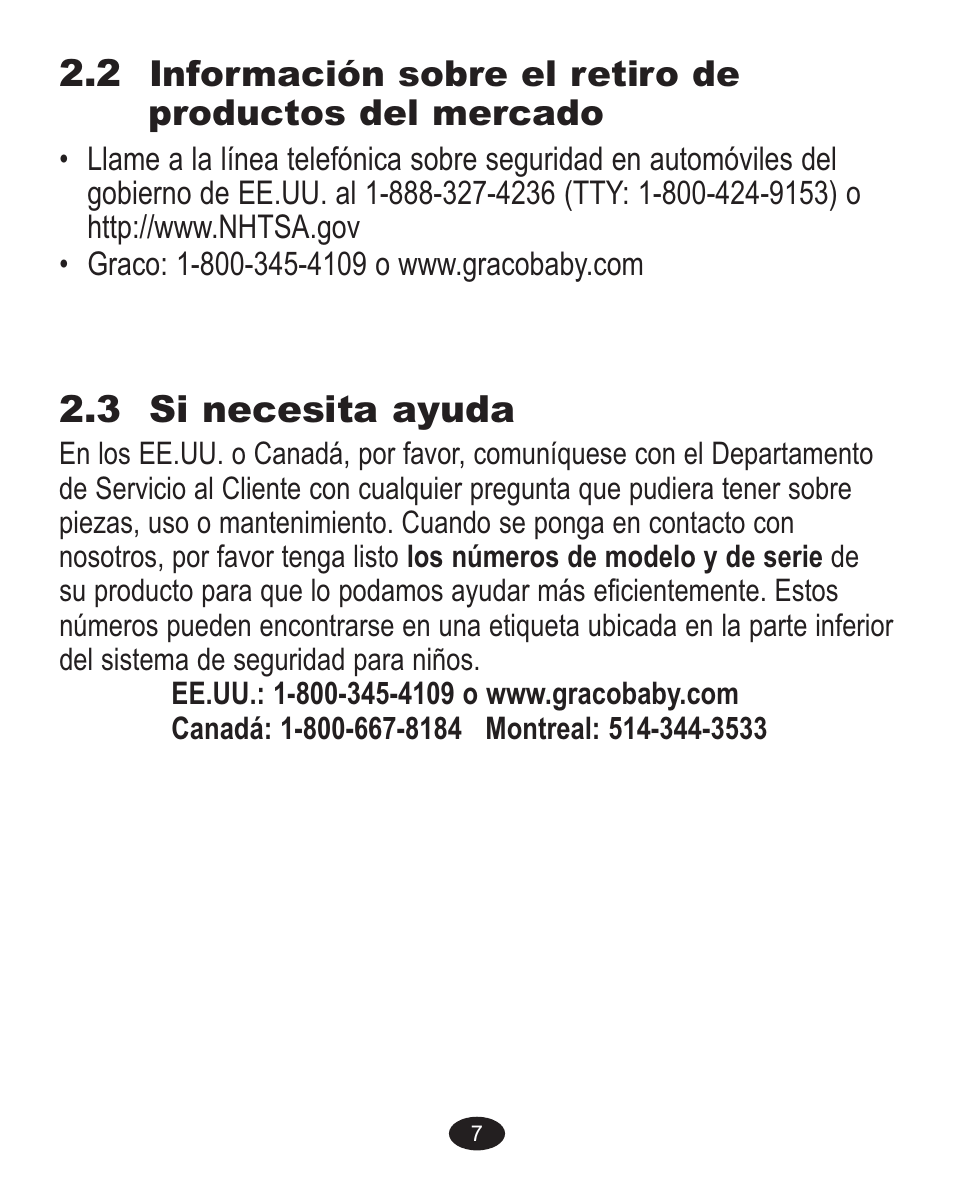 3 si necesita ayuda | Graco 1757083 User Manual | Page 95 / 136