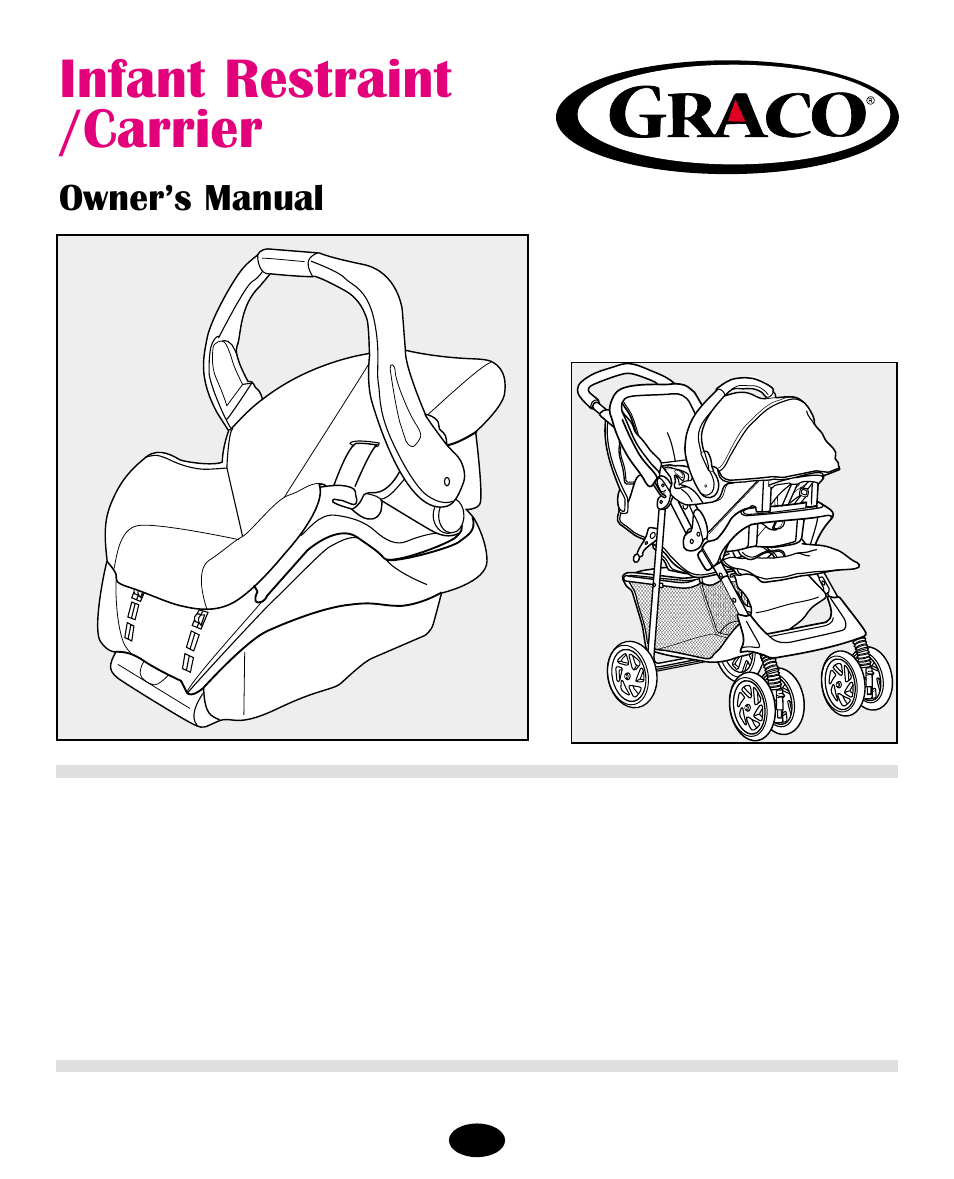 Infant restraint /carrier, Owner’s manual | Graco LITERIDERS ISPA005AA User Manual | Page 33 / 124