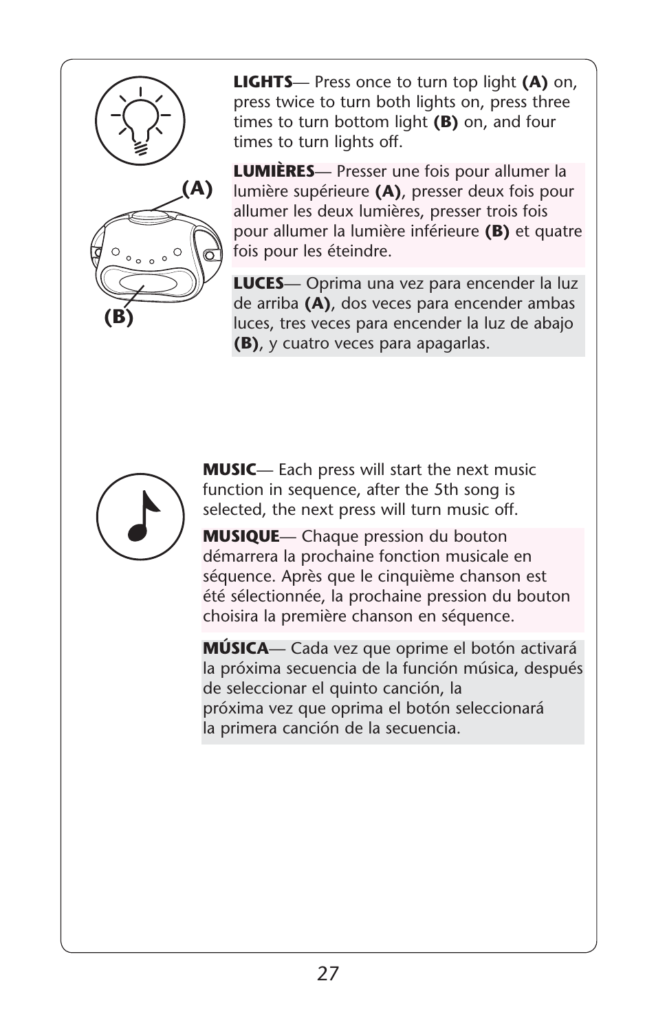 A) (b) | Graco Pack 'n Play ISPP119AC User Manual | Page 27 / 52