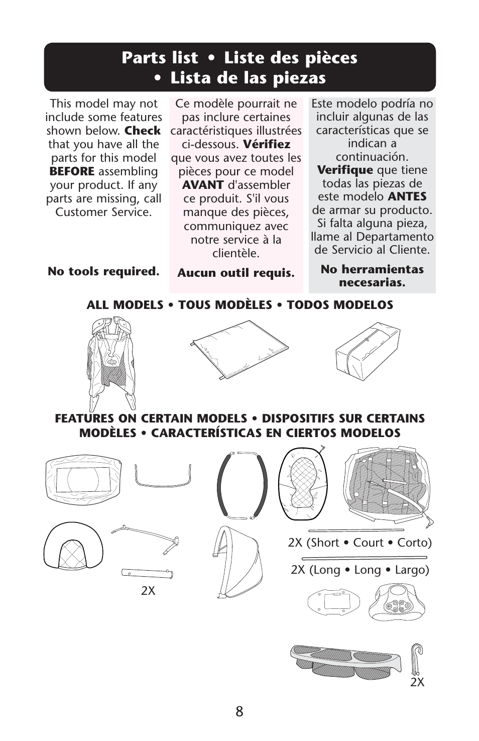 0arts s | Graco Pack 'n Play ISPP119AC User Manual | Page 8 / 52