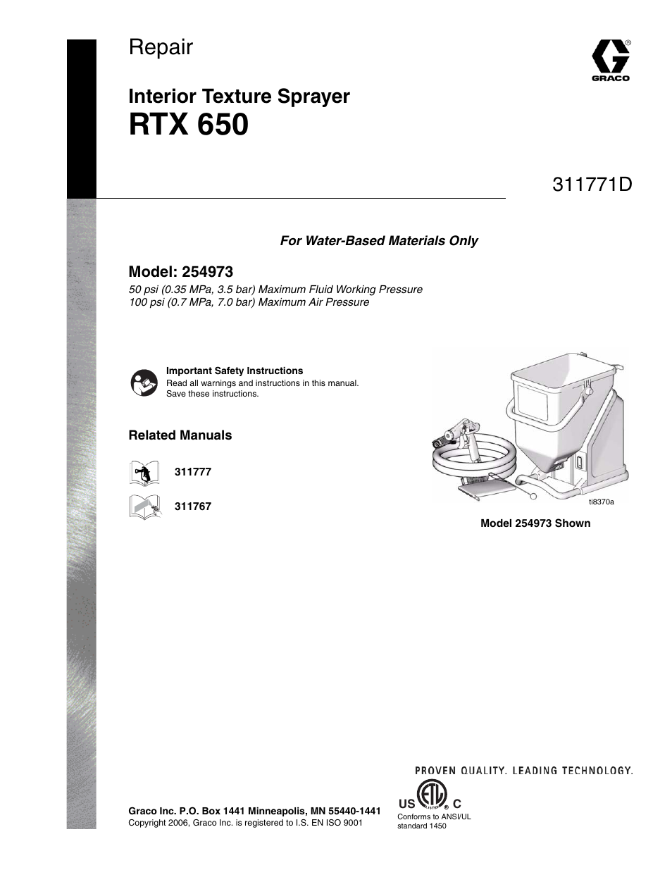 Graco RTX-650 User Manual | 20 pages