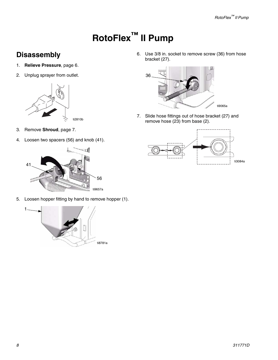 Rotoflex™ ii pump, Rotoflex, Ii pump | Disassembly | Graco RTX-650 User Manual | Page 8 / 20