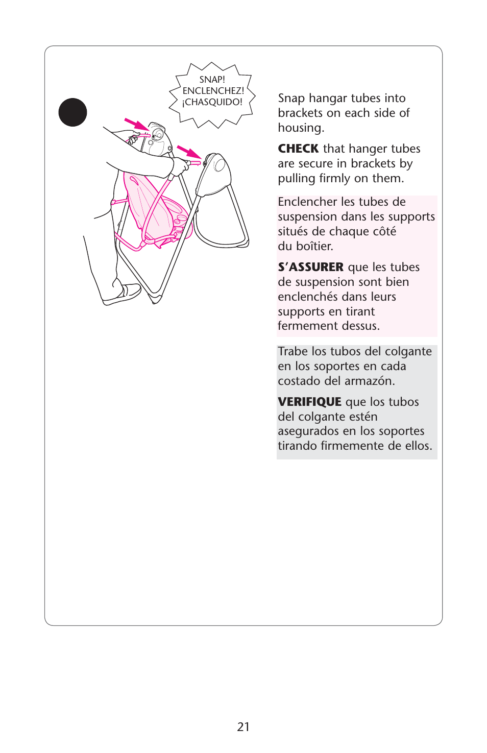 Graco Lovin' Hug PD120910A User Manual | Page 21 / 48