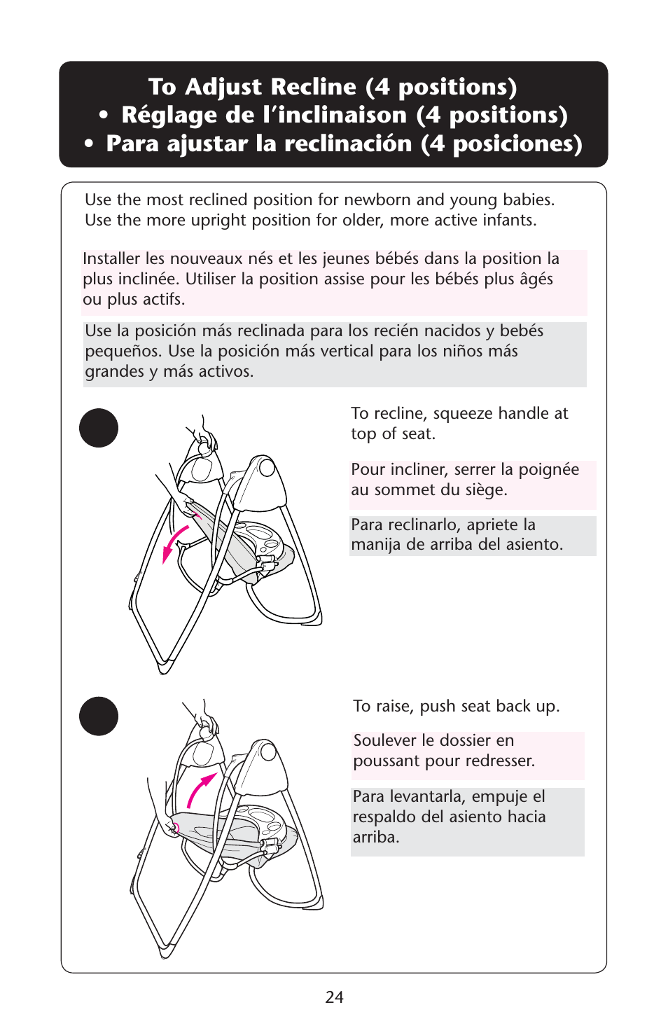 Graco Lovin' Hug PD120910A User Manual | Page 24 / 48