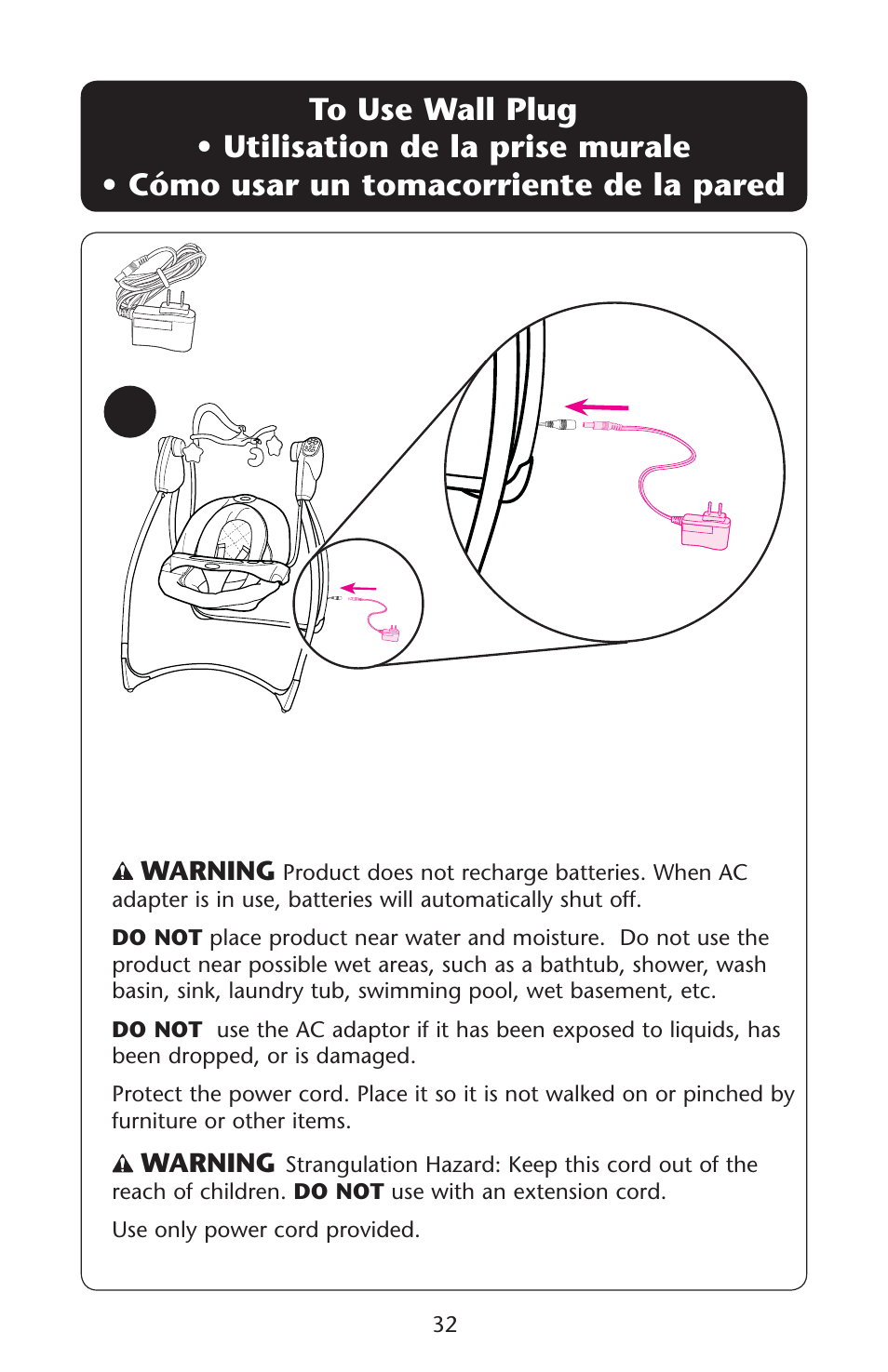 Graco Lovin' Hug PD120910A User Manual | Page 32 / 48
