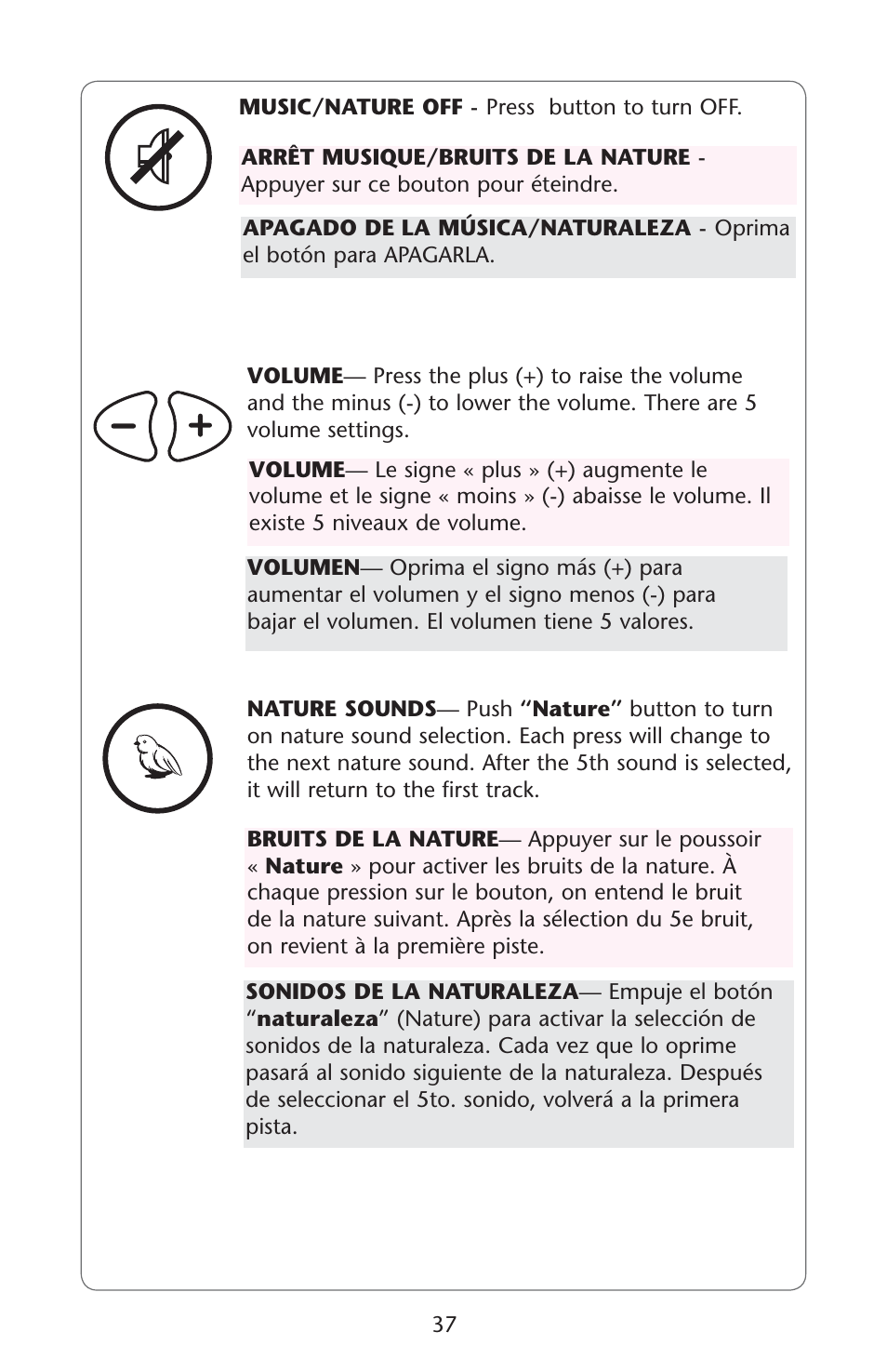 Graco Lovin' Hug PD120910A User Manual | Page 37 / 48