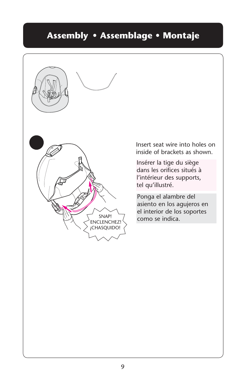 Ssembly | Graco Lovin' Hug PD120910A User Manual | Page 9 / 48