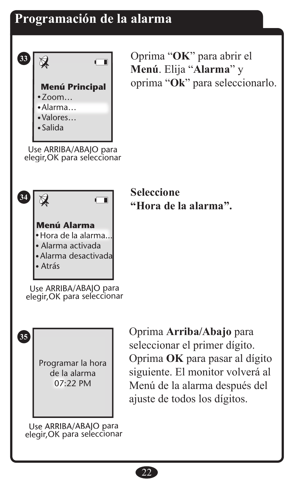 Programación de la alarma | Graco 2797 User Manual | Page 58 / 73