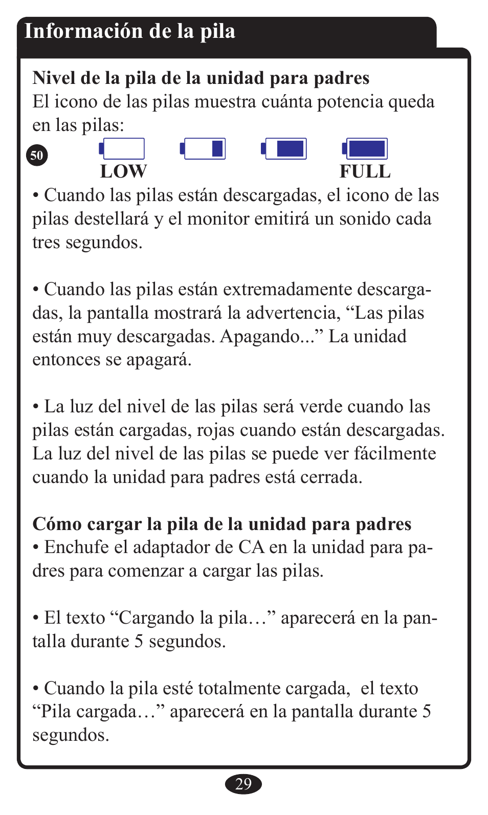 Información de la pila | Graco 2797 User Manual | Page 65 / 73