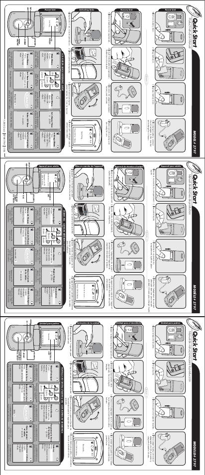 Quic k s ta rt, Model# 2797, Modèle# 2797 | Modelo# 2797, Pro du ct i nst ru ctio n m an ua l | Graco 2797 User Manual | Page 73 / 73